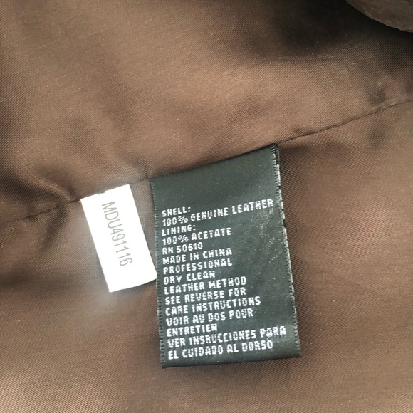 Kasper 100% Genuine Leather brown Jacket with two pockets - Picture 8 of 12